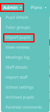 Import pupils button