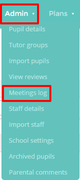 Meetings log button